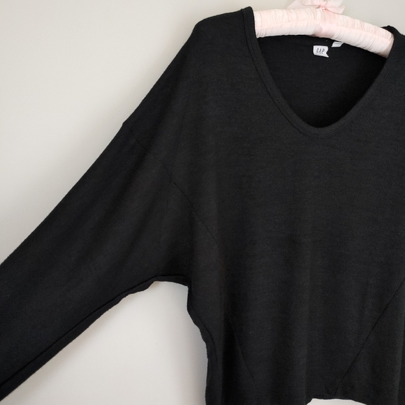 GAP Softspun Long Sleeve Top with Smocked Cuffs Size XS Black - Picture 7 of 11